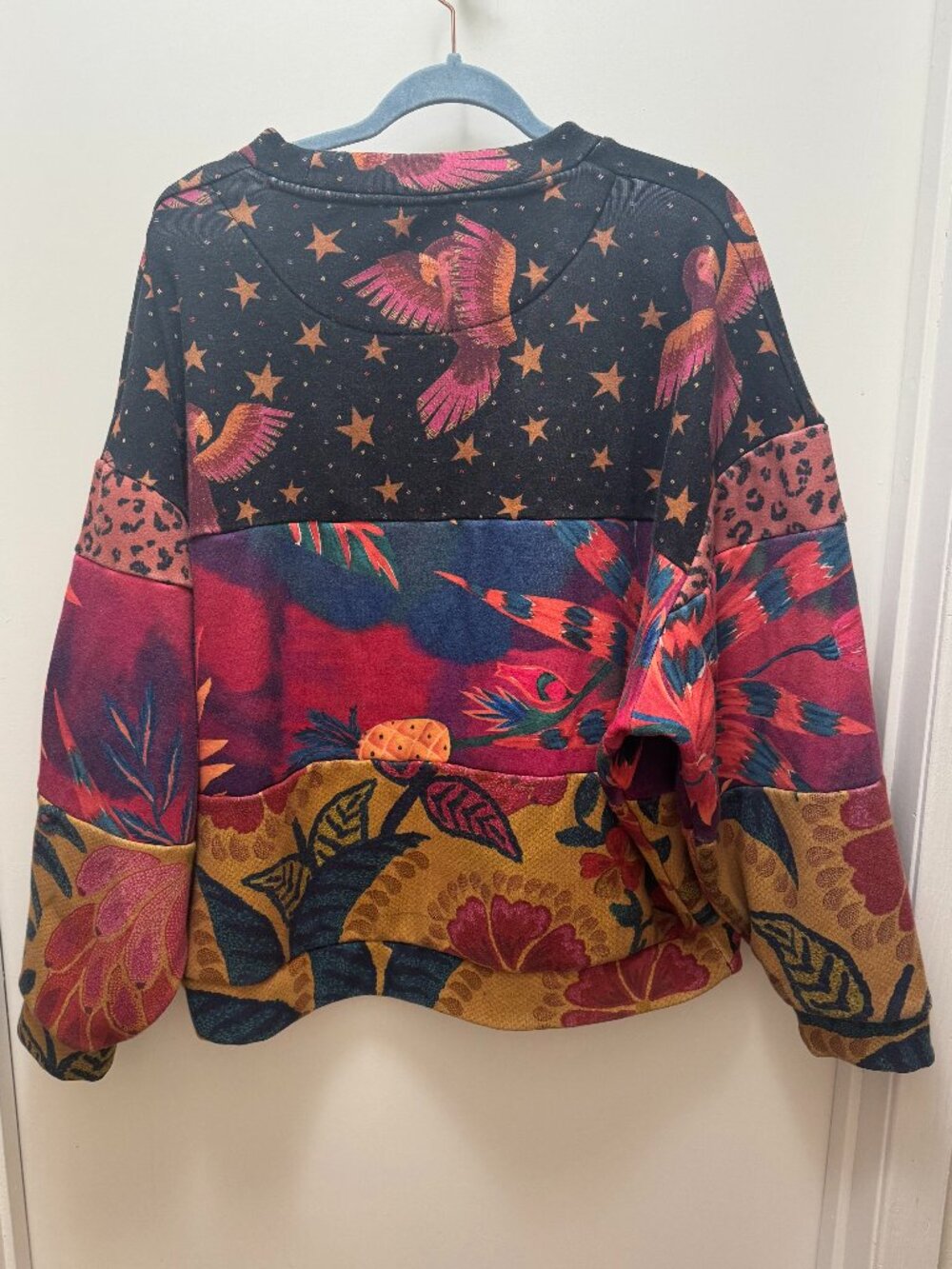 Farm Rio Mixed Print Tunic Sweatshirt Sz L - Picture 7 of 11